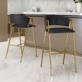 thumbnail image 3 of Eleanore Modern Faux Leather Barstool (Set of 2), 3 of 8