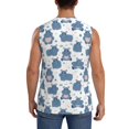 thumbnail image 4 of Fotbe Cute Hippos Men's Camiseta sin Mangas Estampada para Hombres, Playera Casual para Gimnasio, Entrenamiento, Playa-3X-Large, 4 of 7