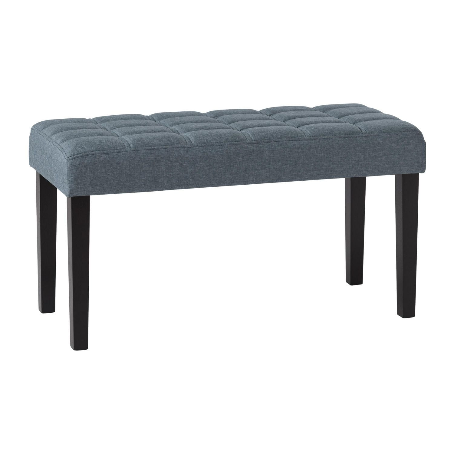 CorLiving California Fabric Upholstered and Tufted Entryway Accent Bench with Wood Legs
