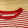 thumbnail image 6 of Girls Striped Sweater Cotton Knit Crew Neck Pullover Tops Girls Casual Fall Winter Clothes, 5-16, 6 of 7