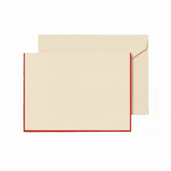 Crane & Co. Red Bordered Ecruwhite Note (CF1440)