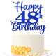thumbnail image 1 of Topper para pastel Kaoenla Feliz 48.º cumpleaños azul con brillo, 1 of 8