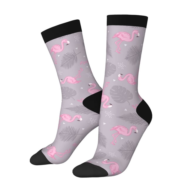 Balery Pink Flamingo Calcetas Largas con Estampado para Hombre y Mujer – Suaves y Transpirables, Talla Única (US 5-11)