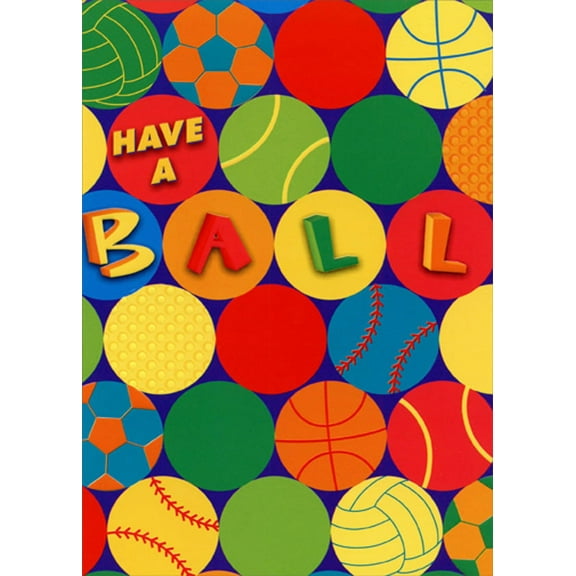 Designer Greetings Have a Ball Sports Achievement Congratulations Card for Kids / Children