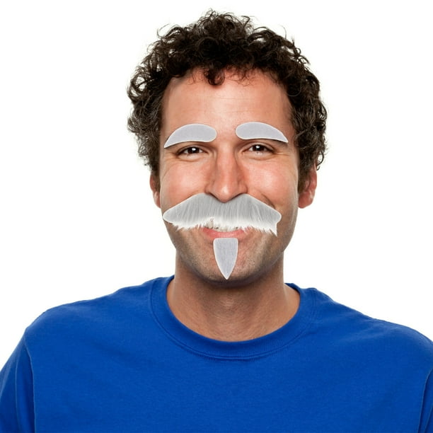 Threepiece Novelty Halloween Costumes Self Adhesive Fake Eyebrows Beard Moustache Goatee Kit