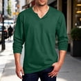 thumbnail image 2 of Mens Athlete Tops Long Sleeve Shirts for Men V Neck Solid Color Breathable Pullover Shirts Stylish Notched Loose Casual Workout Shirts For Gym Running, 2 of 6