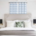 thumbnail image 3 of Light Blue Plaid Kitchen Curtains Window Panels, Modern Minimalist Country Insulated Window Treatment Curtain, Grommet Curtains for Bedroom/Living Room/Bathroom, 2 Piece 52"Wx45"L, 3 of 8