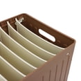 thumbnail image 2 of YAHHU Foldable Closet Organizer 9 Grids Wardrobe Clothing Storage Bin with Lid, Washable Stackable Folding Box for Pants, Sweaters, Shirts, Brown (10.0 x 15.7 x 8.1 in / 25.3 x 40 x 20.5 cm), 2 of 4