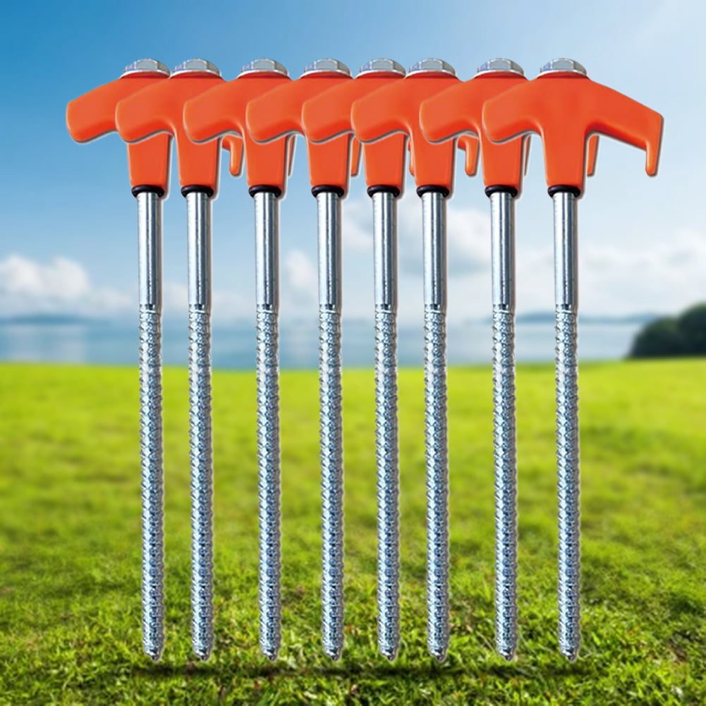 Screw in Tent Stakes with Hex Socket Heavy Duty Spiral Screw Green
