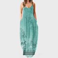 thumbnail image 2 of Robes d'Été pour Femmes Maxi Robe Spaghetti Robe de Ceinture Grande Taille Décontractée Plage Boho Robe de Soleil avec Poches, 2 of 5