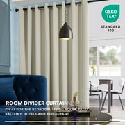 Deconovo Grommet Room Divider Curtains 84 inches Length, Room Darkening Curtains for Office, 100W x 84L inch, Light Beige, 1 Panel