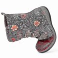 thumbnail image 2 of Women Floral Print Ethnic Boots Retro Boho Buckle Flat Boots Zip Up Round Toe Shoes, 2 of 5