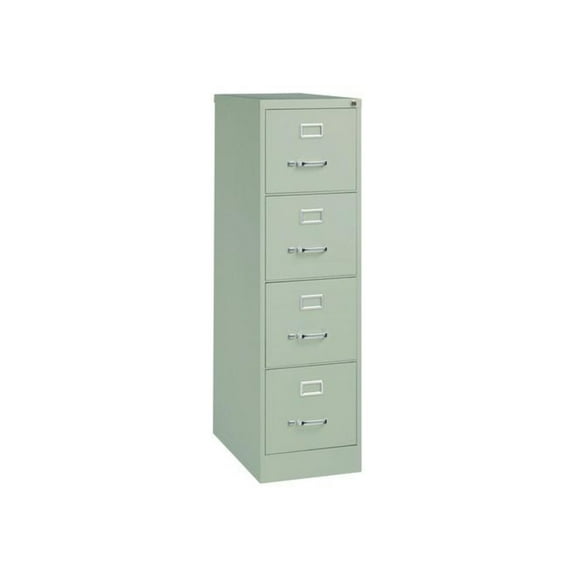 Alera Economy Vertical File, 4 Letter-Size File Drawers, Light Gray, 15" x 25" x 52"
