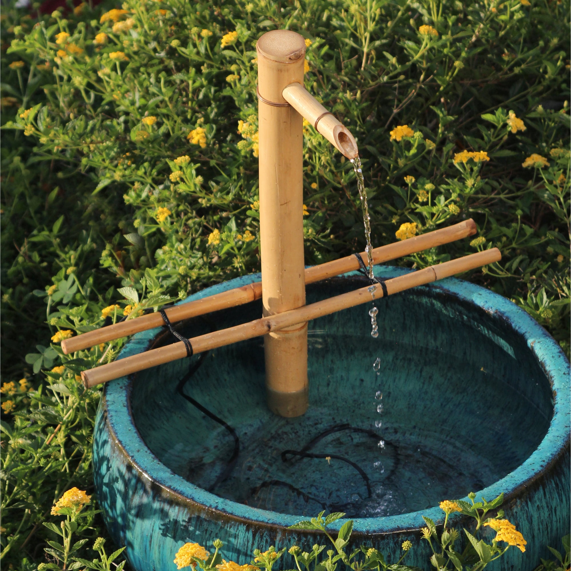 18" Bamboo Fountain Kit, Adjustable Spout with Pump, Indoor/Outdoor – Container Not Included