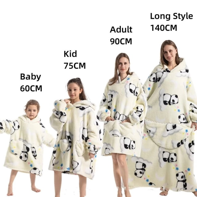Sudaderas con capucha de gran tamaño para hombres y mujeres, sudadera cálida de lana, manta gigante con mangas, Jersey, ropa de estar por casa, fiesta, Navidad, Invierno