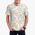 thumbnail image 3 of Balery Icecream Truck Printed Men’s Short Sleeve Polo Shirt, Midweight Men's Shirt,Golf Polo shirts -X-Large, 3 of 9