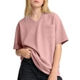 thumbnail image 5 of T Shirts for Girls V Neck Short Sleeve Pink Shirt for Girls Oversized Summer T Shirts 11-12 Years, 5 of 5