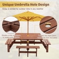 thumbnail image 6 of Thanaddo 46.1 in Heavy-Duty and Weather Resistant Square Wood Picnic Table with 4 Benches, Brown, 6 of 10