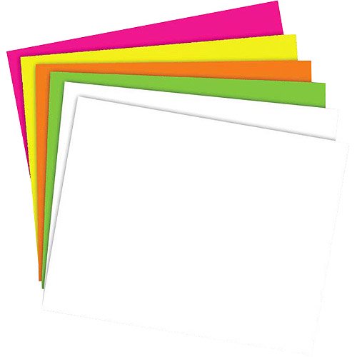 School Smart Poster Board, 11" x 14", Assorted Neon Colors, Pack of 50