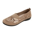thumbnail image 2 of NexTorq Womens Work Shoes, Mesh Flats, Walking Shoes Women, Womens Breathable Knit Slip-on Walking Shoes Embroidered Slip on Sneakers Lightweight Comfortable Orthopedics Walking Shoe, Brown, 41, 2 of 7