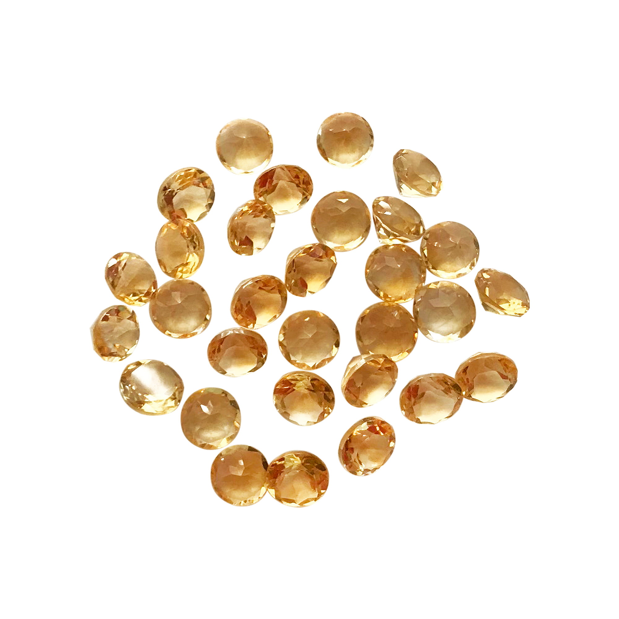 100% Natural Golden Citrine 2 mm Round CutStone Top Quality Loose Gemstone Lot 