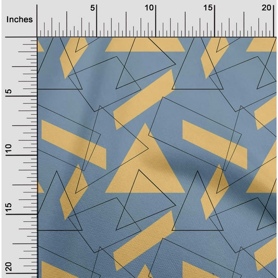 oneOone Organic Cotton Voile Fabric Rectangle & Triangle Geometric Print Fabric By The Yard 42 Inch Wide