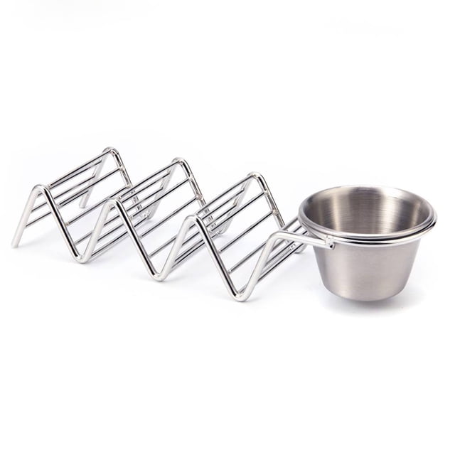 Bewildely Soporte para Tortillas de Taco de acero inoxidable para cocina de Joan, estante para panqueques en forma de restaurante, estante de Cocina y Comedor