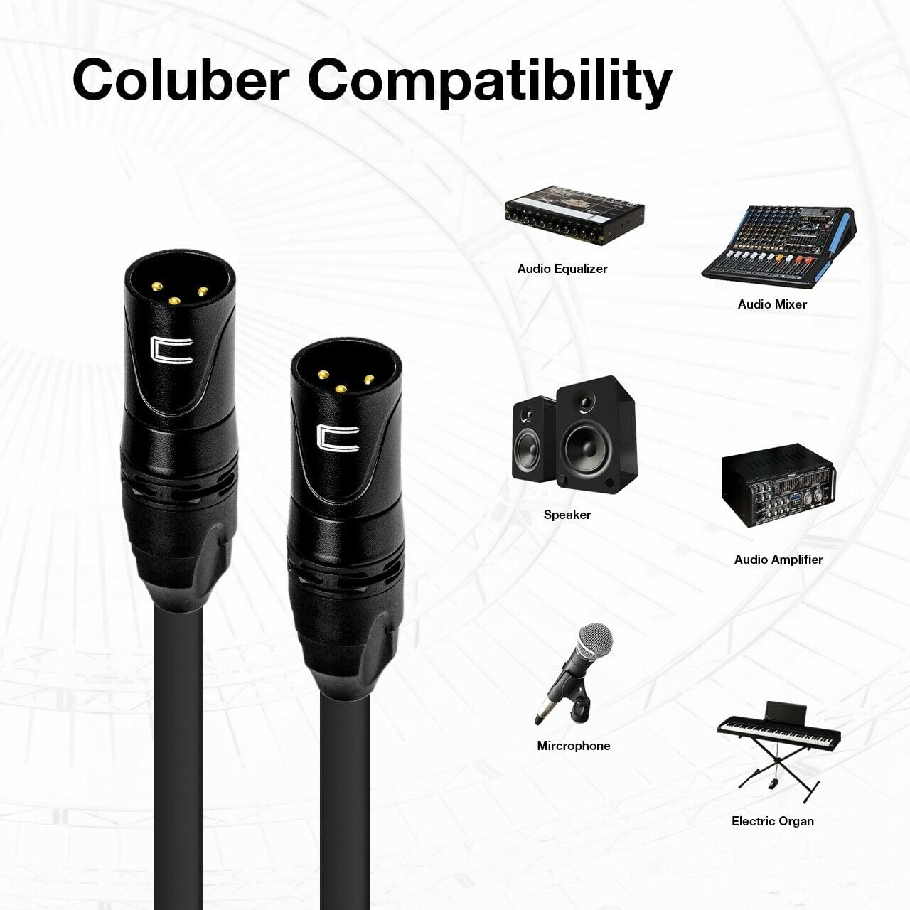 Coluber Cable 3-Pin Male Balanced XLR Cable-Professional Microphone Cable