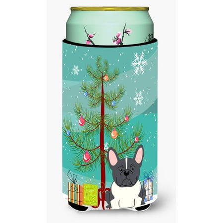 

Carolines Treasures BB4137TBC Merry Christmas Tree French Bulldog Black White Tall Boy Beverage Insulator Hugger Tall