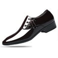 thumbnail image 2 of Men's Dress Shoes Classic Business Formal Oxford Casual Comfortable Tuxedo Leather Lace Up Derbys Shoes Brown 10, 2 of 9
