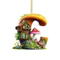 thumbnail image 3 of SDJMa Mushroom Ornaments for Tree, 26 Letter Mushroom Moss House Acrylic DIY Hanging Decorations for Spring Summer Party Favors Supplies Car Backpack Home Small Tree Decor, 3 of 8