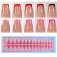 thumbnail image 1 of Press On Nails Misssix XBASICTIPS French Tips, 300 unidades, color rojo, 1 of 7