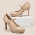 thumbnail image 4 of Pennysue Women's Pumps Closed Toe Mary Jane Pumps Round Toe Platform High Heel Dress Shoes, 4 of 11