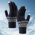 thumbnail image 2 of AWZXDE Women's Winter Screen Gloves Knitted Wool Thickened for Cold Riding Warmth Navy,One Size, 2 of 9