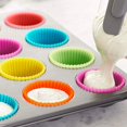 thumbnail image 4 of GHSDFBB Silicone Cupcake Baking Cups, Multi Color Reusable Muffin Cup Liners, Rainbow Cupcake Wrappers (24xStandard)\u2026, 4 of 6