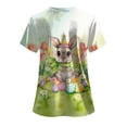 thumbnail image 7 of UngA Easter Shirts Women Bunny Printed T Shirts Funny Rabbit Easter Graphic Tee Top Happy Easter Holiday Easter T Shirts for Women (Green,S), 7 of 7