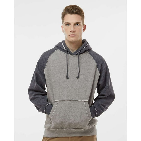 J8885 J America Men's Vintage Heather Hooded Fleece Hoody