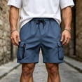 thumbnail image 3 of Satingcolo Men's Classic Outdoor Cargo Shorts with Pockets Versatile Plain Straight Leg Pants Summer Casual Workout Streetwear, 3 of 6