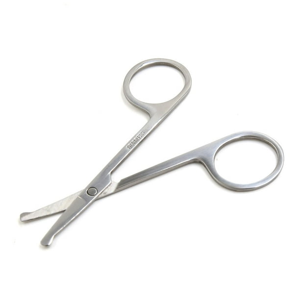 5 Pcs Stainless Nose Hair Scissors Facial Hair Trimming Safety Round Tips -  