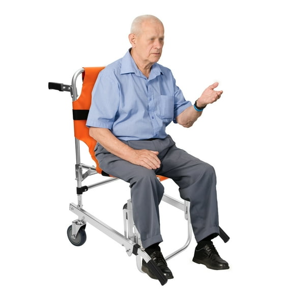 Retractable Handle Stair Chair with Aluminum Frame and Quick Fasteners for Secure Movement of Disabled or Injured Persons