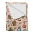 thumbnail image 2 of Retro Soft Flannel Fleece Throw Blanket, Repetitive Alcoholic Beverage Pattern of Whiskey Bourbon in Glass and Bottle, Cozy Plush for Indoor and Outdoor Use, 70" x 90", Blush Multicolor, by Ambesonne, 2 of 5
