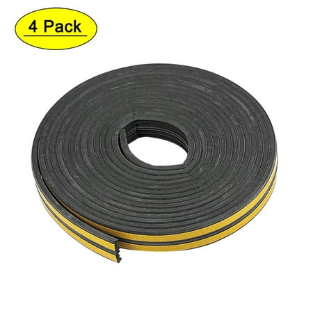 Uxcell Foam Tape Adhesive Seal Strips 9mm Width 4mm Thick 16.4 Feet Long Black 4 Pack