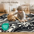 thumbnail image 4 of ODIKA 9'x12' Washable Area Rug Bold Abstract Marbled Motif Inspired Patchwork Cow Snack Spotted Playful for Master Suite, California King, Under Bed, Non-Shedding, Easy Care, 4 of 7
