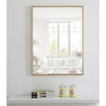thumbnail image 2 of Metal frame Rectangle Mirror 24 inch Brass finish, 2 of 5