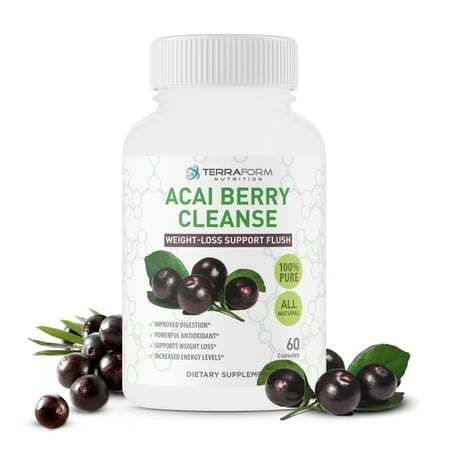 Acai Berry Pills – Powerful Antioxidant Cleanse – Liver, Colon & Pancreas Detox Cleanse, Helps Support a Healthy Digestive System - Made in USA – 1 Month