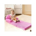 thumbnail image 3 of Kids Foldable Sofa Bed, Princess Chair For Toddlers 18 Months And Up, Pink Cartoon Shape, High Density Foam, Fold Out Couch For Bedroom, Sofa Bed For Girls, 15.1x19.7x2.4 Inches, 4.4 Lbs, 3 of 9
