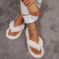 thumbnail image 5 of Wensltd Womens Memory Foam Fuzzy Slippers Indoor Flat Home Slippers Open Toe House Shoes, 5 of 9