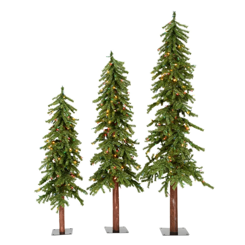 Vickerman Artificial Christmas Tree 4', 5', 6' Natural Triple Alpine