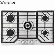 30 in. 5-Burner Gas Cooktop in Stainless Steel with Quick Boil and Simmer Burner
