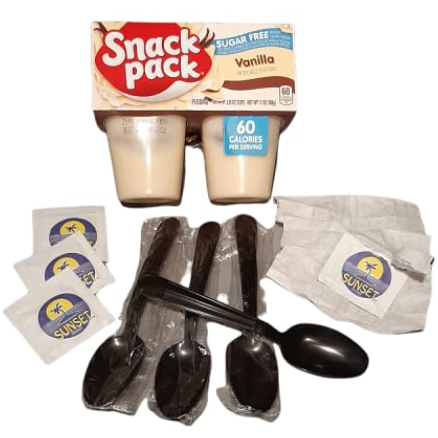 Snack Pack Sugar Free Vanilla Pudding Cups (1 Pack Of 4) Bundled With